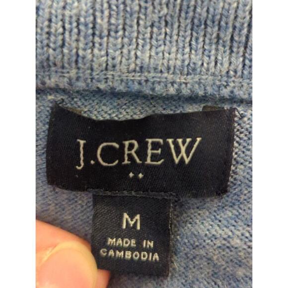 J. Crew Blue Wool & Acrylic Blend Mock Neck Quarter Zip Pullover Sweater Men's M - Picture 8 of 8